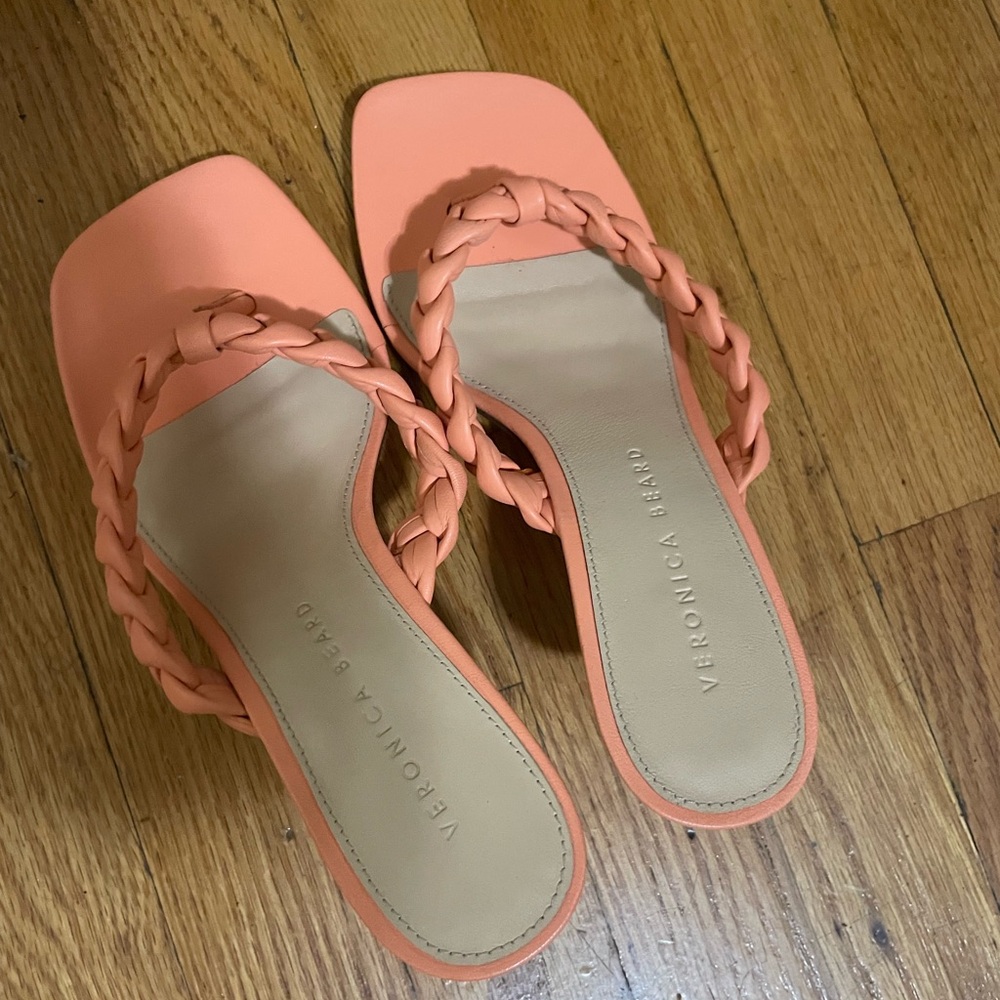 Veronica Beard Women's Sandals with Braided Straps - Coral